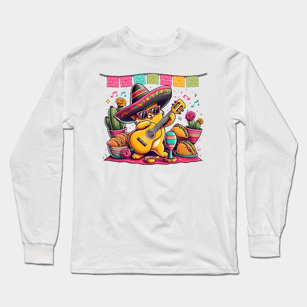 Let's Fiesta Tacos Dabbing Cinco De Mayo Mexican Party Long Sleeve T-Shirt by click2print